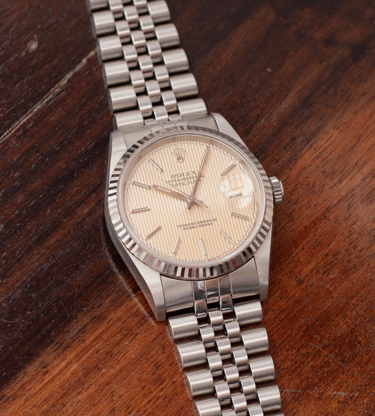 Rolex Datejust 16234 'Silver/Creamy Tapestry Dial'' (1995)