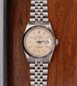 Rolex Datejust 16234 'Silver/Creamy Tapestry Dial'' (1995)