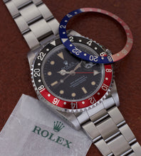 Load image into Gallery viewer, Rolex GMT-Master II Pepsi + Coke Inlay &#39;Cream Patina&#39; 1990
