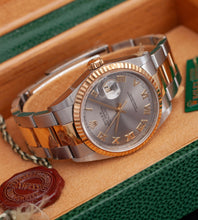 Load image into Gallery viewer, Rolex Datejust 16233 &#39;Grey Roman Dial / Oyster Bracelet&#39; + Box &amp; Papers (2002)
