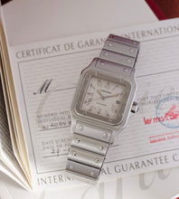 Afbeelding in Gallery-weergave laden, Cartier Santos Galbée 2319 &#39;Guilloché dial&#39; Box + Papers (1999)
