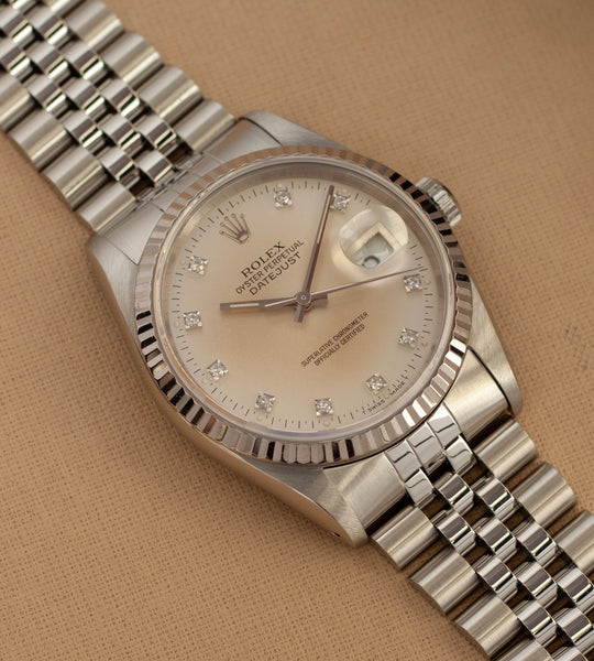 Rolex Datejust 16234 'Silver / Cream Diamond Dial' (1990)