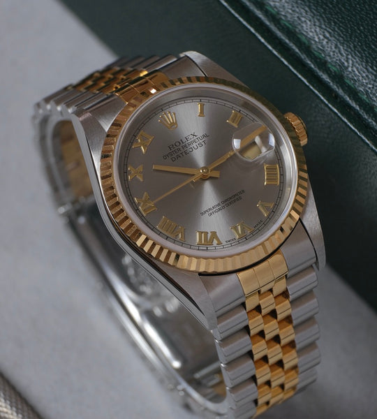 Rolex Datejust 16233 'Slate Grey Roman' 1996 (B+P)