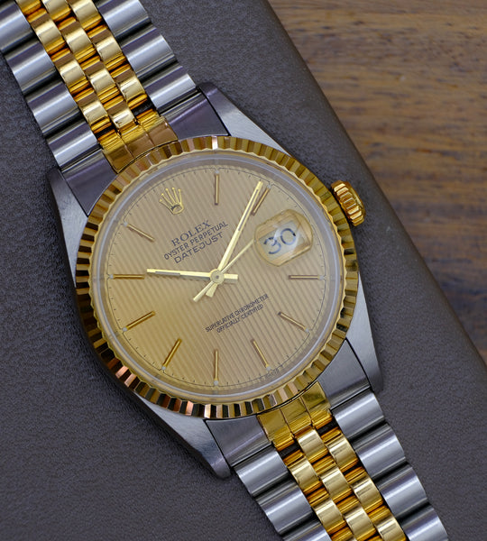 Rolex Datejust 16233 'Champagne Tapestry Dial' 1995