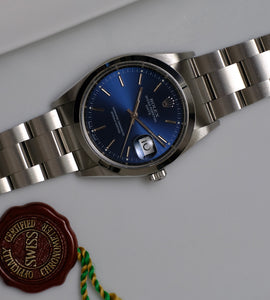 Rolex Date 15200 Blue Dial 2000 + Box & Papers